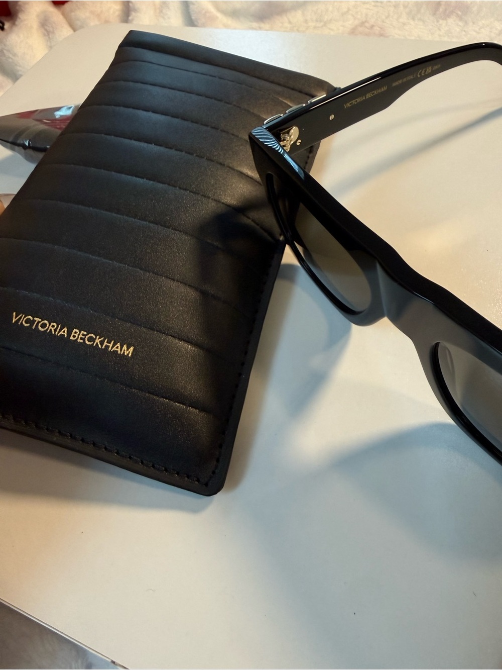 Victoria Beckham Black Sunglasses with Quilted Black Case
